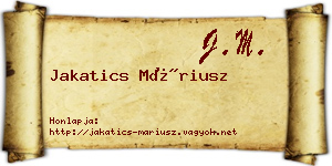 Jakatics Máriusz névjegykártya